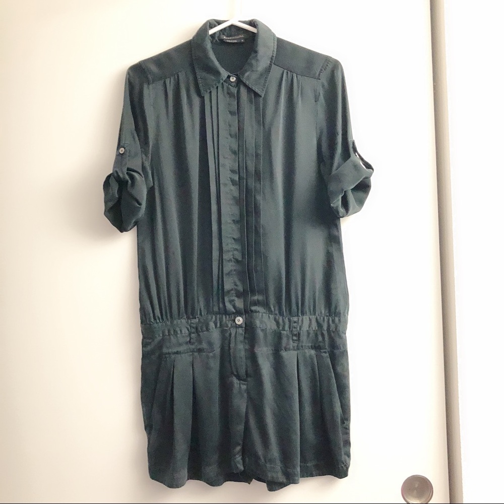 BCBG Maxazria black satin Romper